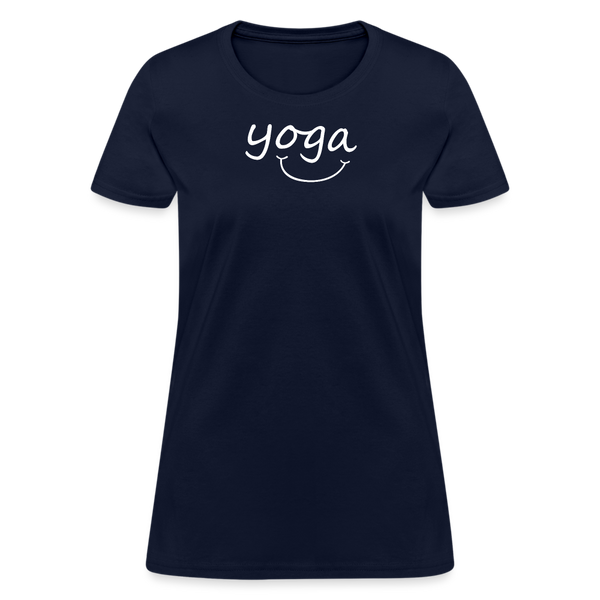 Yoga with a Smile Women's T-Shirt - navy