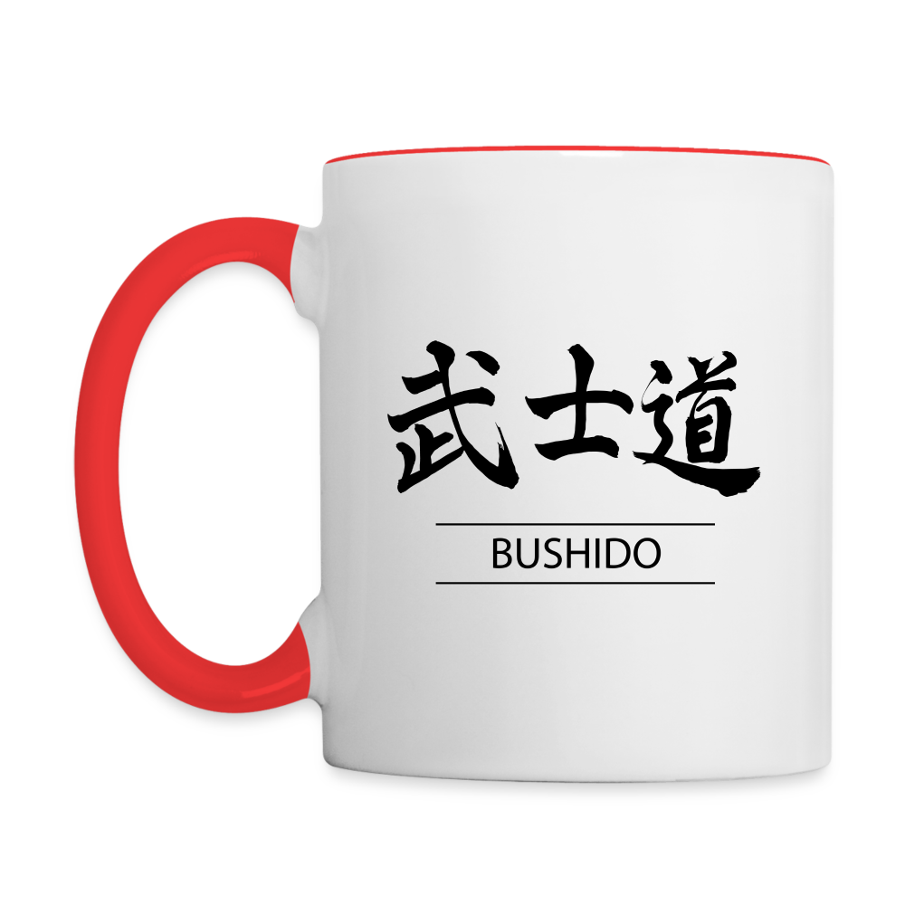 Bushido Kanji Coffee Mug - white/red