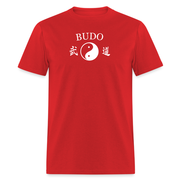 Budo Yin and Yang Kanji Men's T-Shirt - red