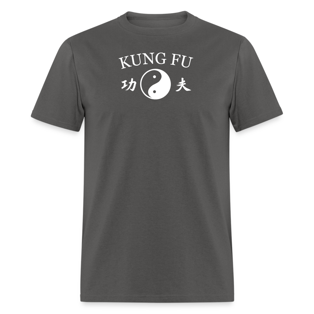 Kung Fu Yin and Yang Kanji Men's T-Shirt - charcoal