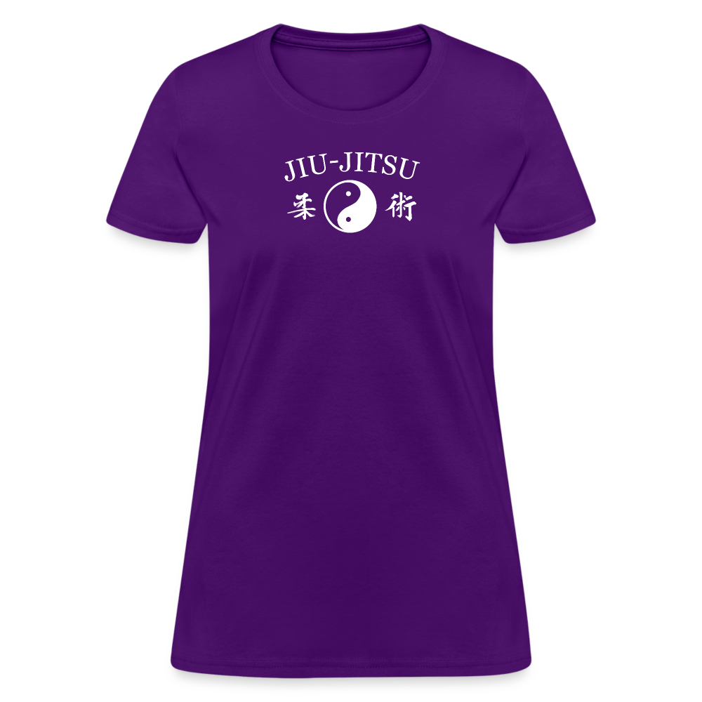 Jiu-Jitsu Yin and Yang Kanji Women's T-Shirt - purple