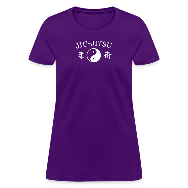 Jiu-Jitsu Yin and Yang Kanji Women's T-Shirt - purple