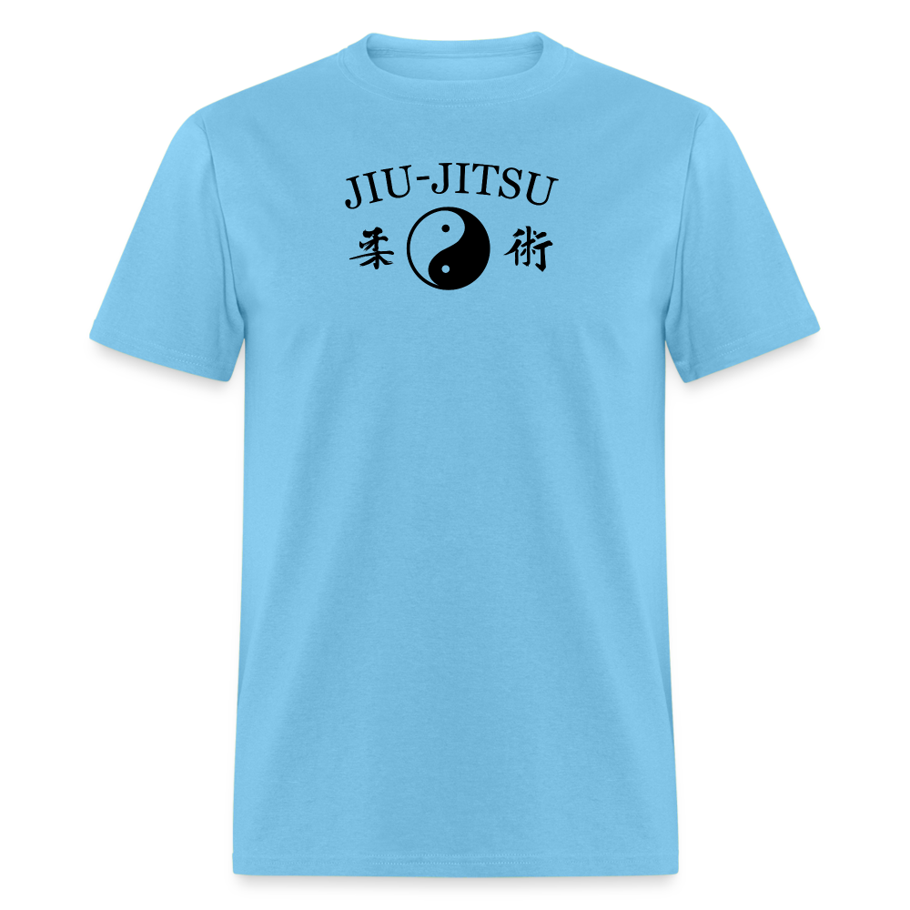 Jiu-Jitsu Yin and Yang Kanji Men's T-Shirt - aquatic blue