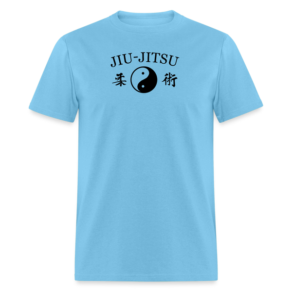 Jiu-Jitsu Yin and Yang Kanji Men's T-Shirt - aquatic blue