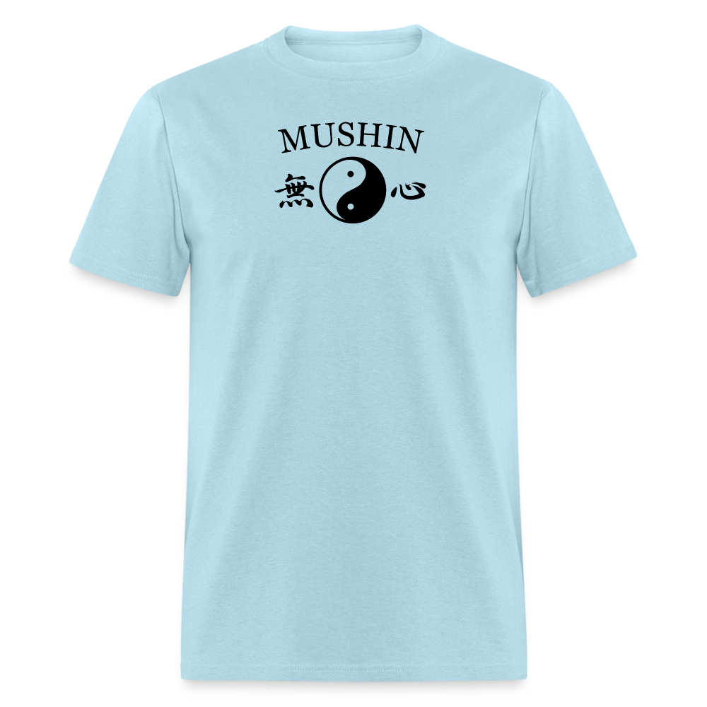 Mushin Kanji with Yin and Yang Men's T-Shirt - powder blue