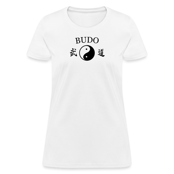 Budo Yin and Yang Kanji Women's T-Shirt - white