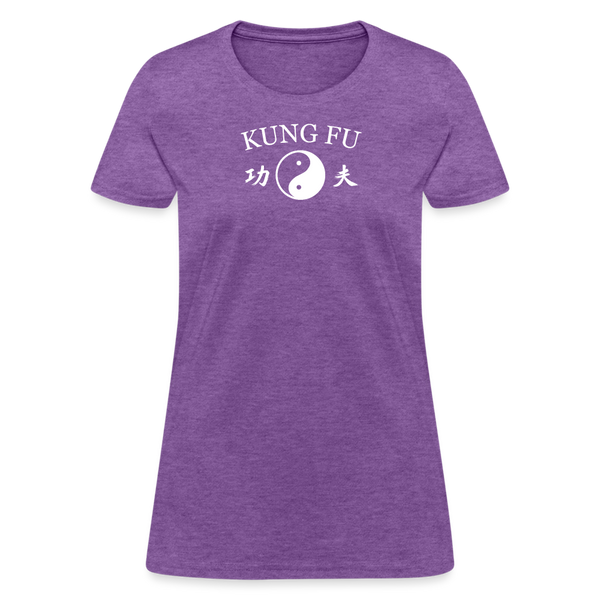 Kung Fu Yin and Yang Kanji Women's T-Shirt - purple heather