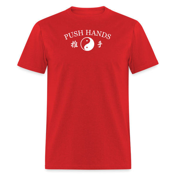 Push Hands Yin and Yang Kanji Men's T-Shirt - red