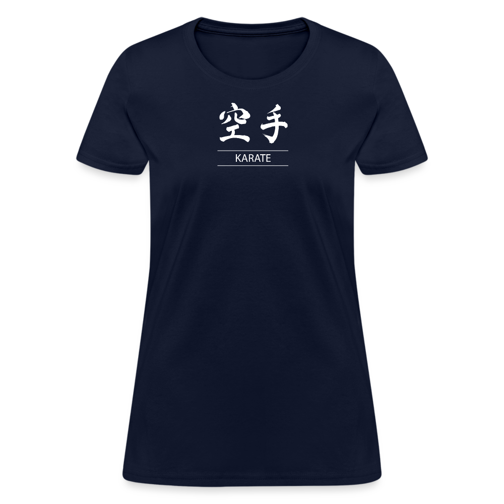 Karate Kanji Women's T-Shirt - navy