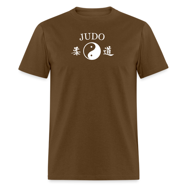 Judo Yin and Yang Kanji Men's T-Shirt - brown