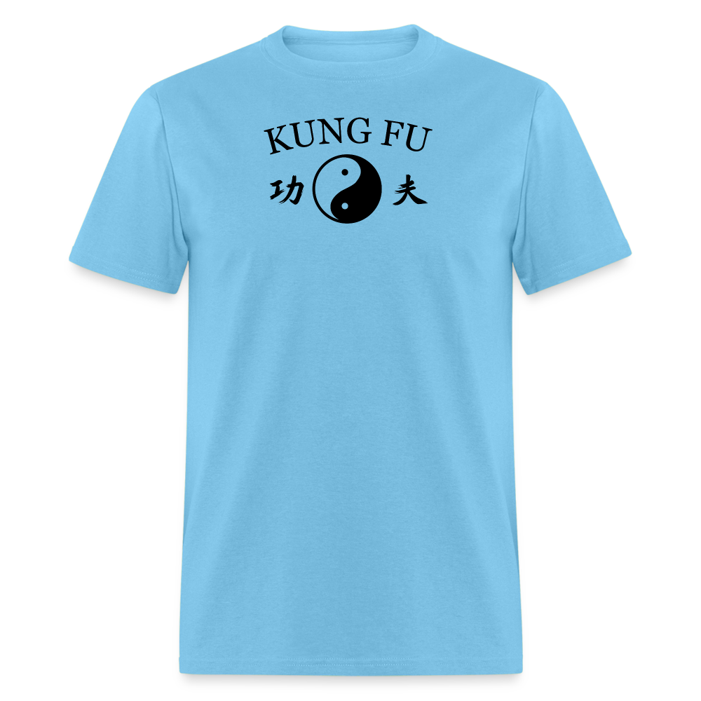 Kung Fu Yin and Yang Kanji Men's T-Shirt - aquatic blue