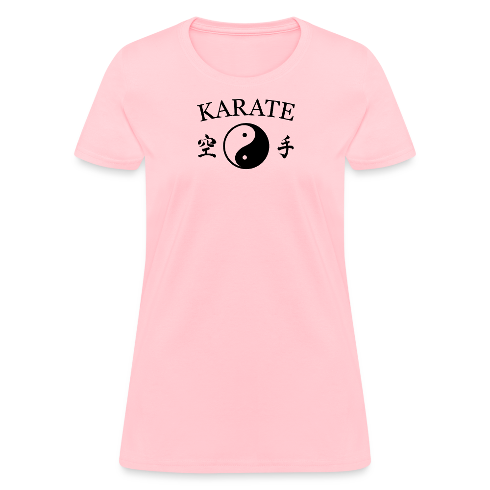 Karate Yin and Yang Kanji Women's T-Shirt - pink