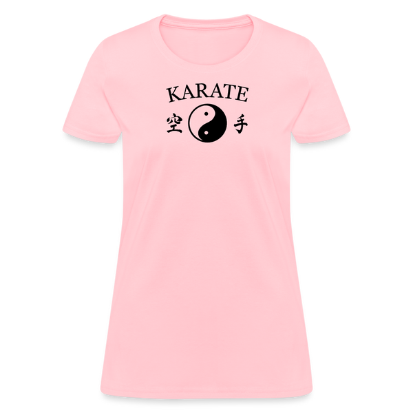 Karate Yin and Yang Kanji Women's T-Shirt - pink