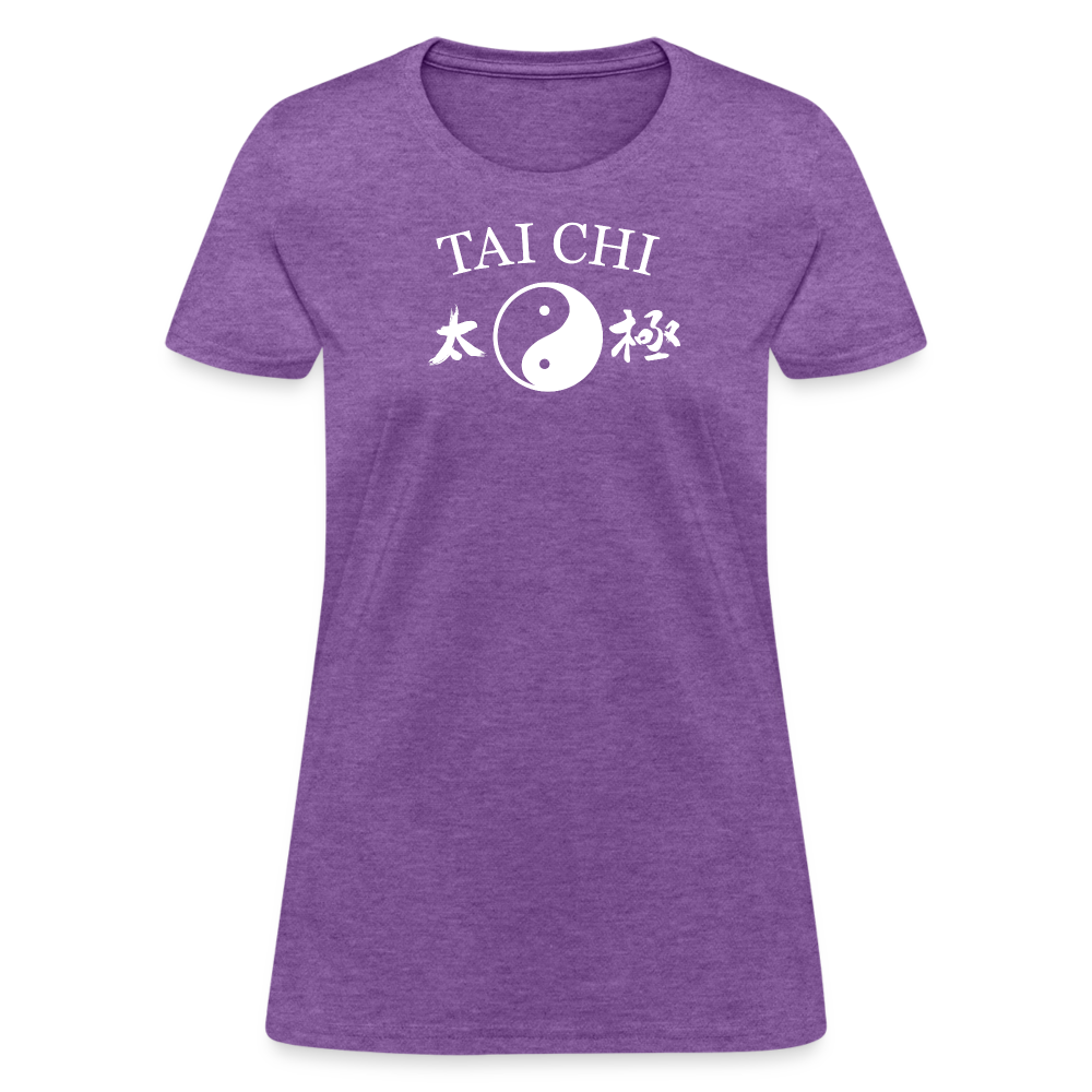 Tai Chi Yin and Yang with Kanji Women's T-Shirt - purple heather