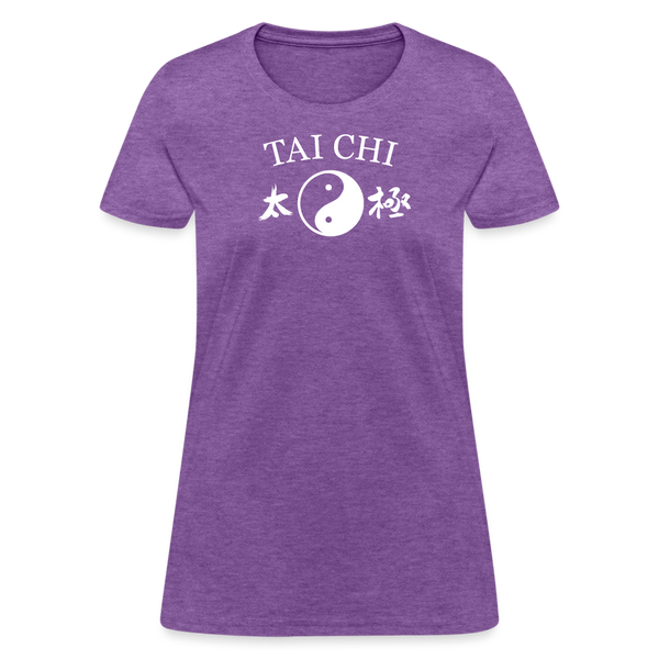 Tai Chi Yin and Yang with Kanji Women's T-Shirt - purple heather