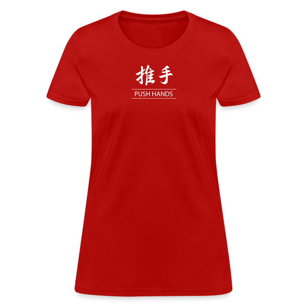 Push Hands Kanji Women's T-Shirt - red