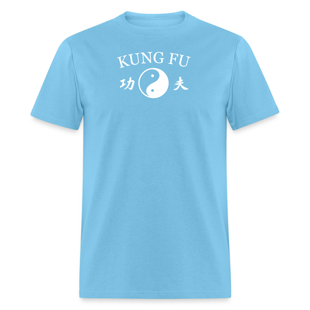 Kung Fu Yin and Yang Kanji Men's T-Shirt - aquatic blue