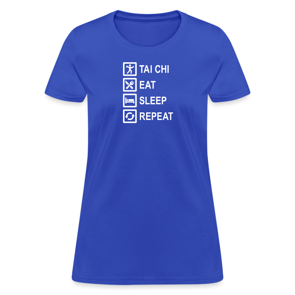 Tai Chi, Eat Sleep, Repeat Women's T-Shirt - royal blue