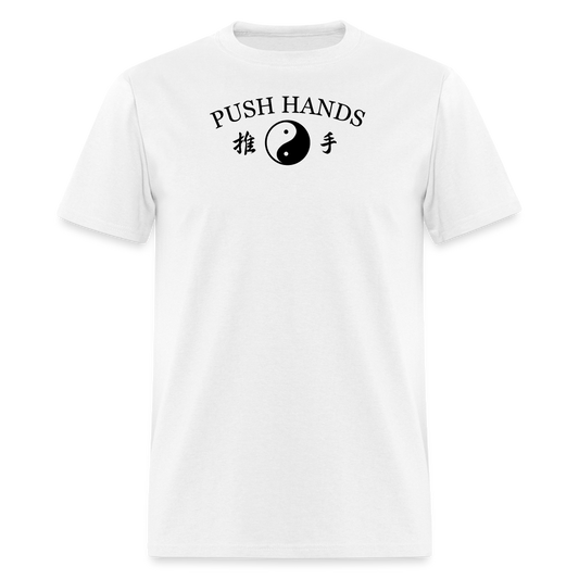 Push Hands Yin and Yang Kanji Men's T-Shirt - white