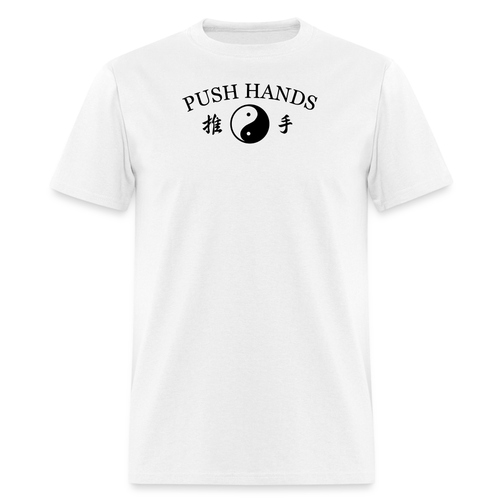 Push Hands Yin and Yang Kanji Men's T-Shirt - white