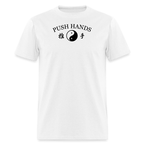 Push Hands Yin and Yang Kanji Men's T-Shirt - white