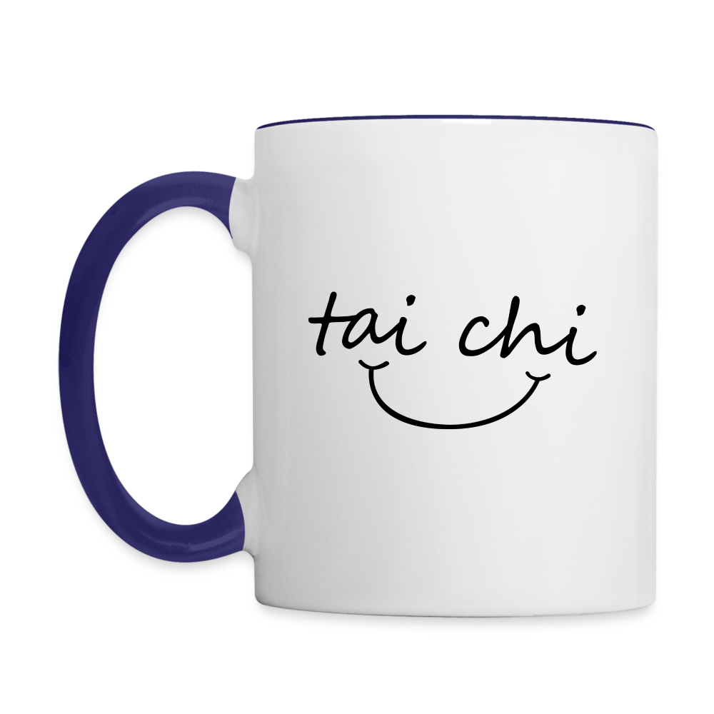 Tai Chi Smile Mug - white/cobalt blue