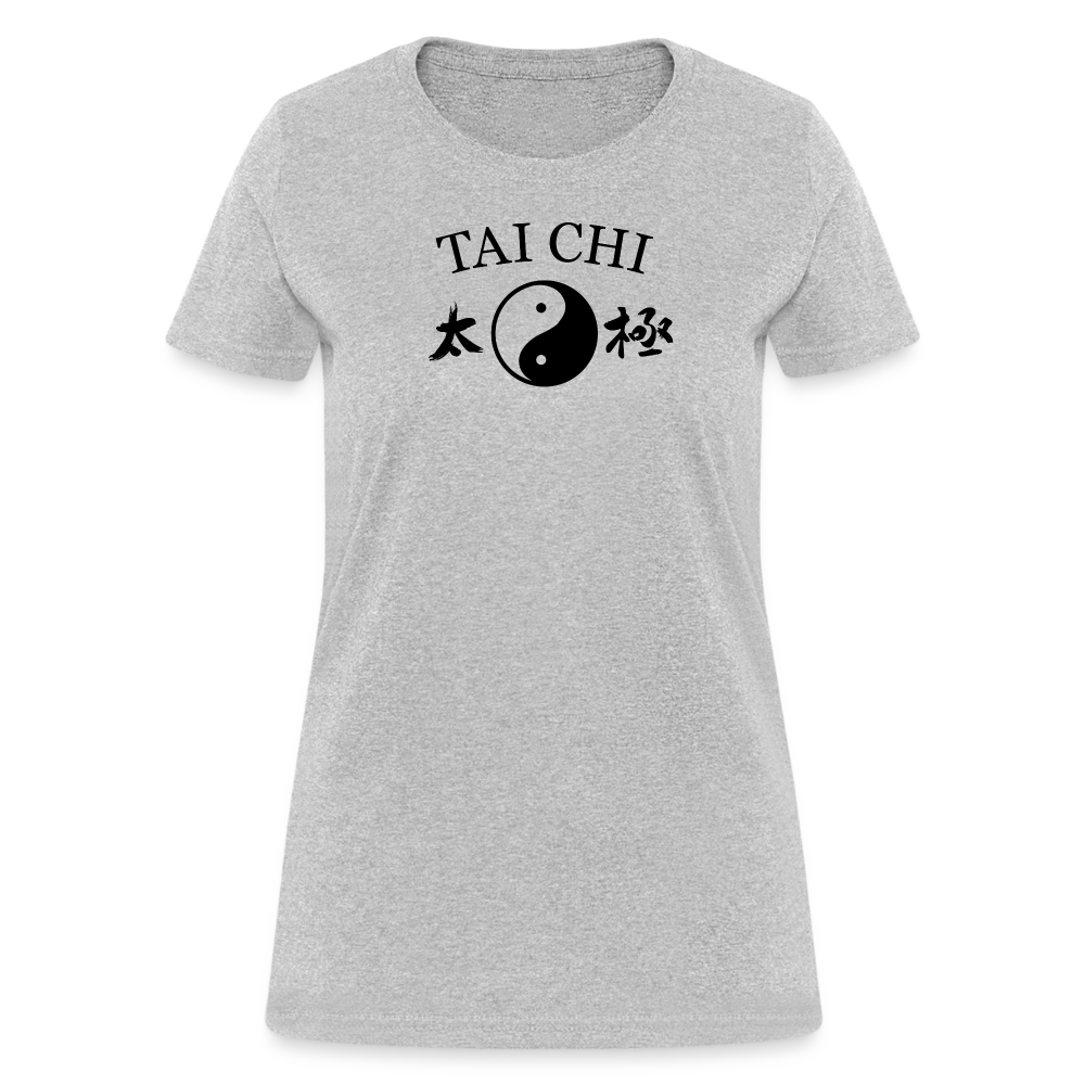 Tai Chi Yin and Yang with Kanji Women's T-Shirt - heather gray