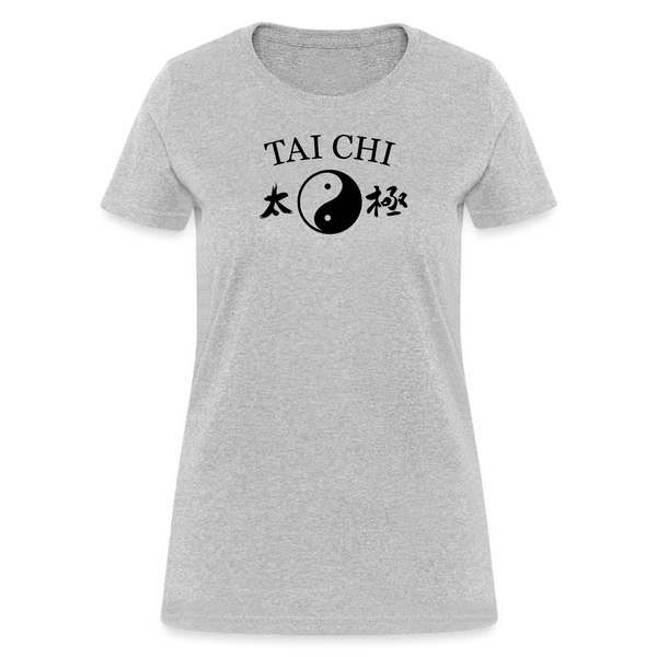 Tai Chi Yin and Yang with Kanji Women's T-Shirt - heather gray