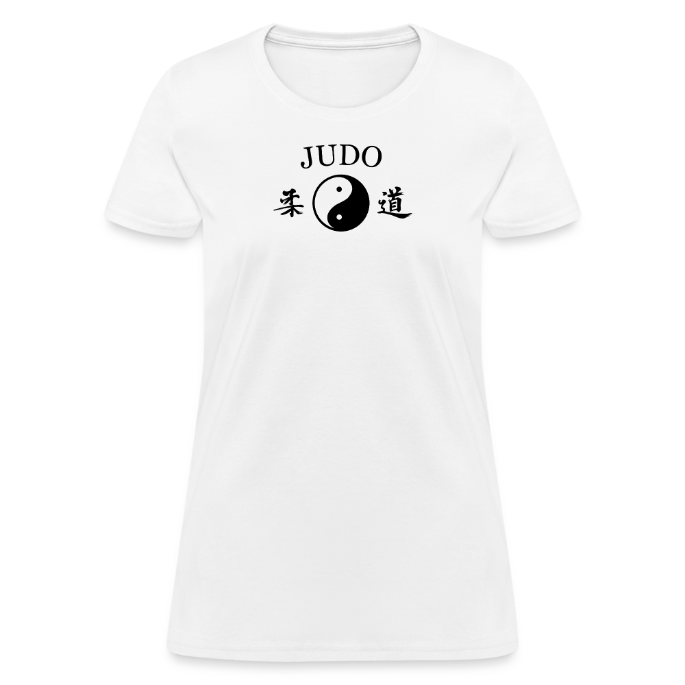 Judo Yin and Yang Kanji Women's T-Shirt - white