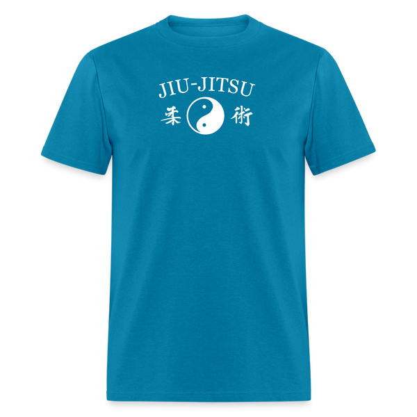 Jiu-Jitsu Yin and Yang Kanji Men's T-Shirt - turquoise