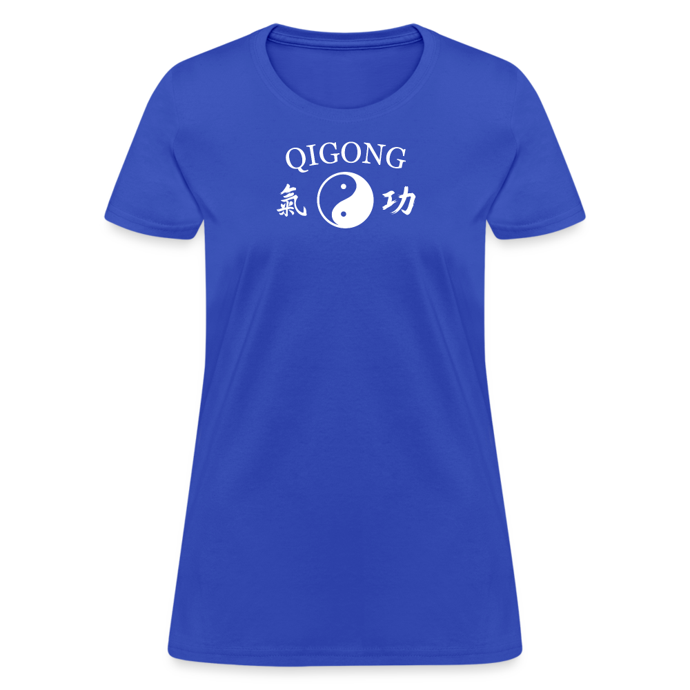 Qigong Yin and Yang with Kanji Women's T-Shirt - royal blue