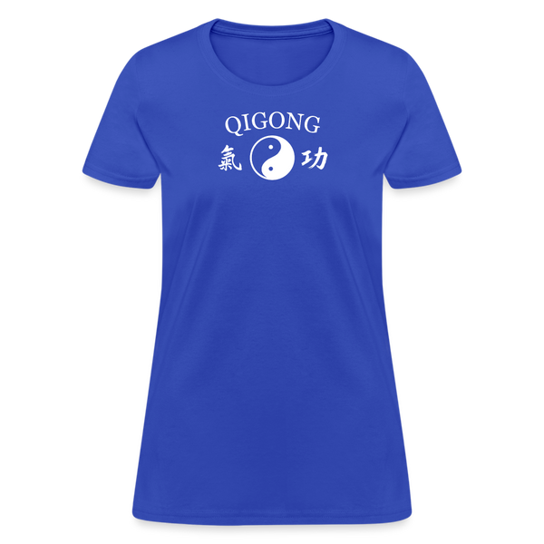 Qigong Yin and Yang with Kanji Women's T-Shirt - royal blue