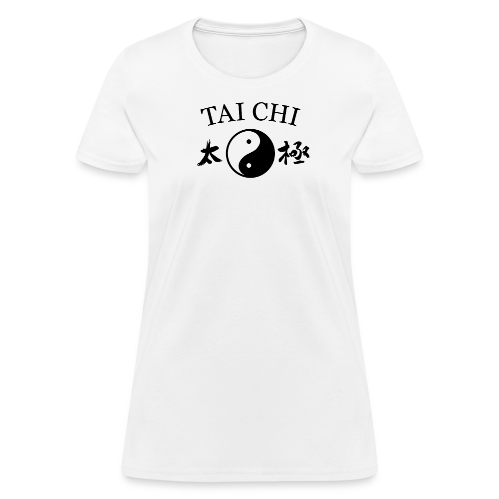 Tai Chi Yin and Yang with Kanji Women's T-Shirt - white