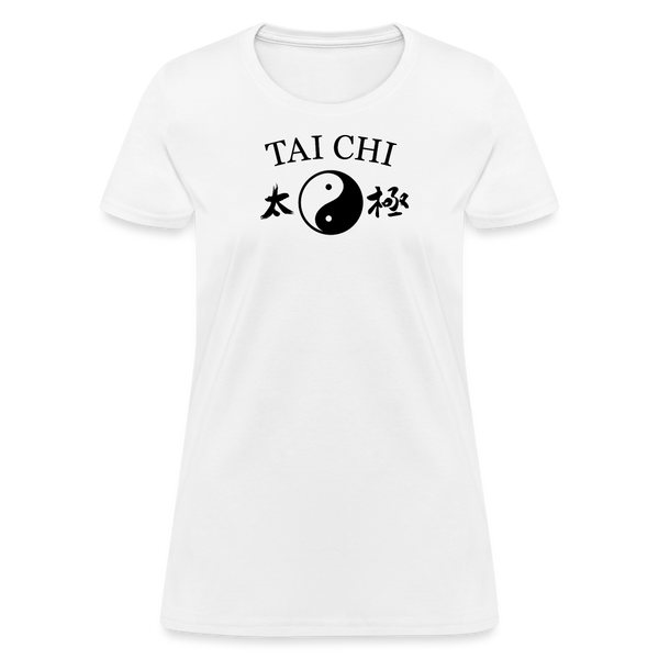 Tai Chi Yin and Yang with Kanji Women's T-Shirt - white