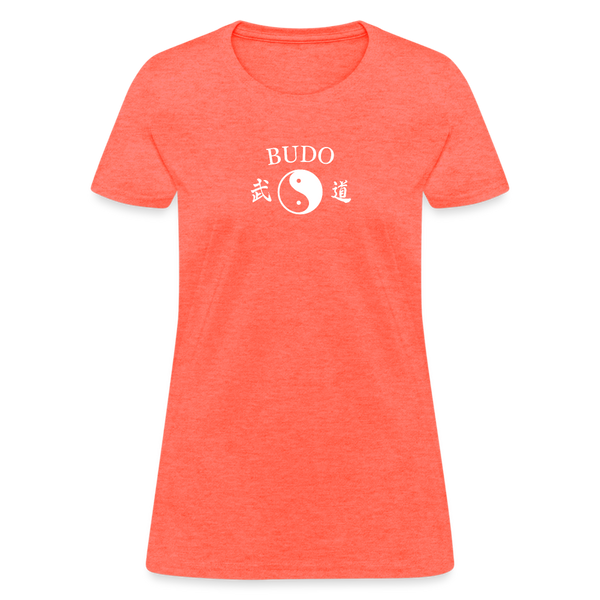 Budo Yin and Yang Kanji  Women's T-Shirt - heather coral