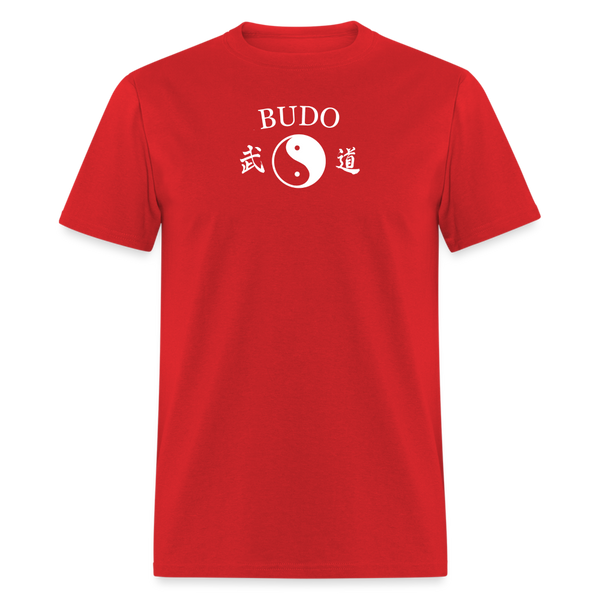 Budo Yin and Yang Kanji Men's T-Shirt - red