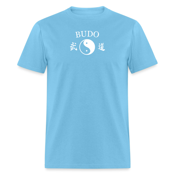 Budo Yin and Yang Kanji Men's T-Shirt - aquatic blue