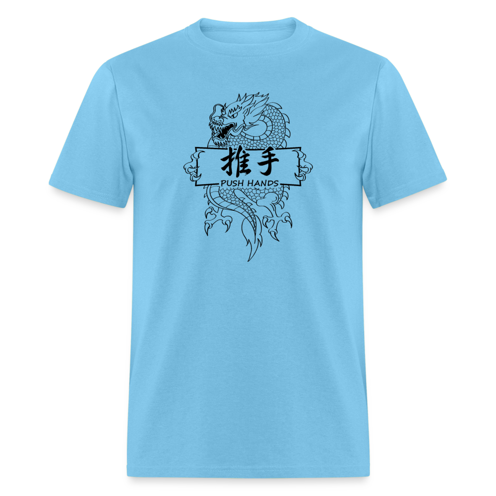 Dragon Push Hands Men's T Shirt - aquatic blue