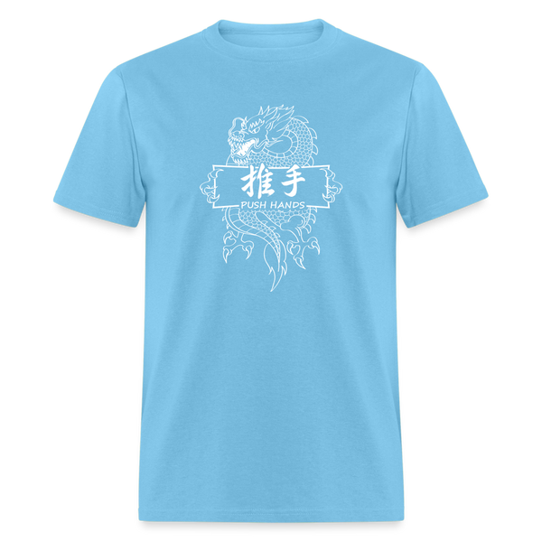 Dragon Push Hands Men's T-Shirt - aquatic blue
