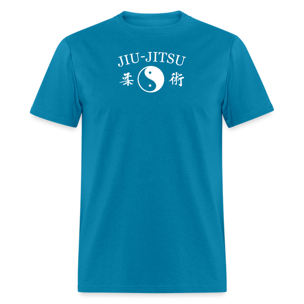 Jiu-Jitsu Yin and Yang Kanji Men's T-Shirt - turquoise