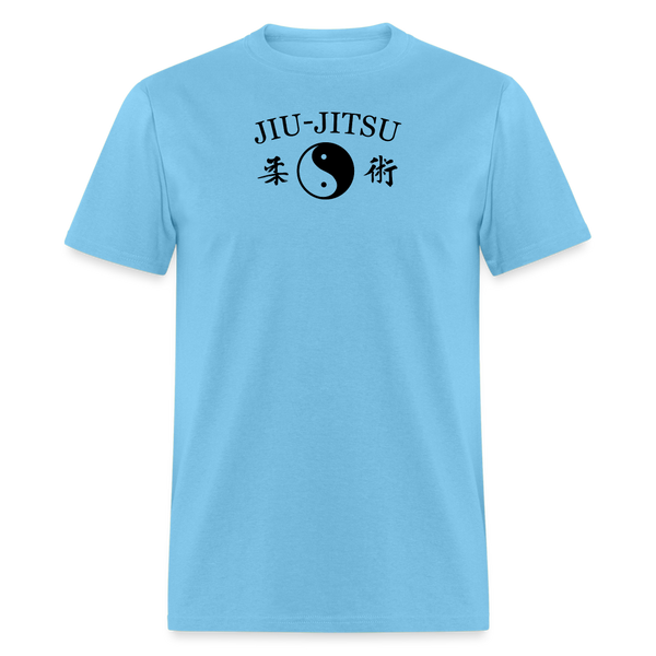 Jiu-Jitsu Yin and Yang Kanji Men's T-Shirt - aquatic blue