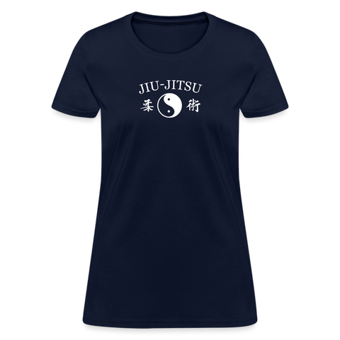 Jiu-Jitsu Yin and Yang Kanji Women's T-Shirt - navy