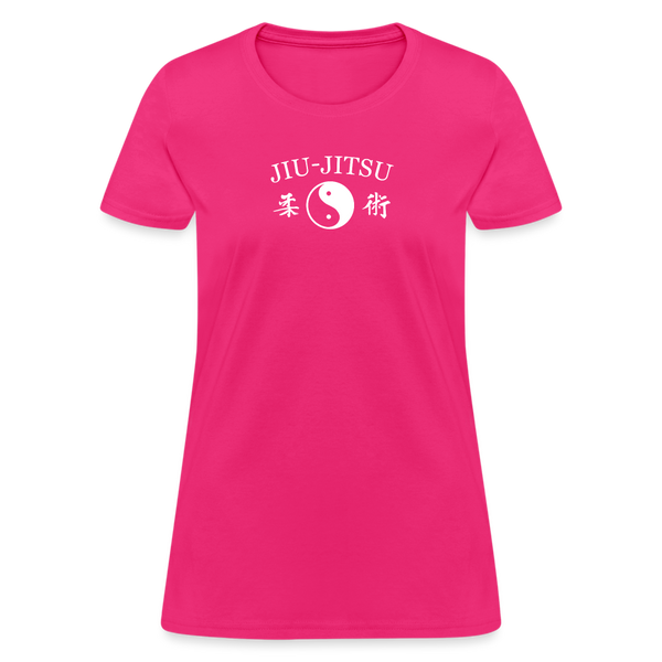 Jiu-Jitsu Yin and Yang Kanji Women's T-Shirt - fuchsia