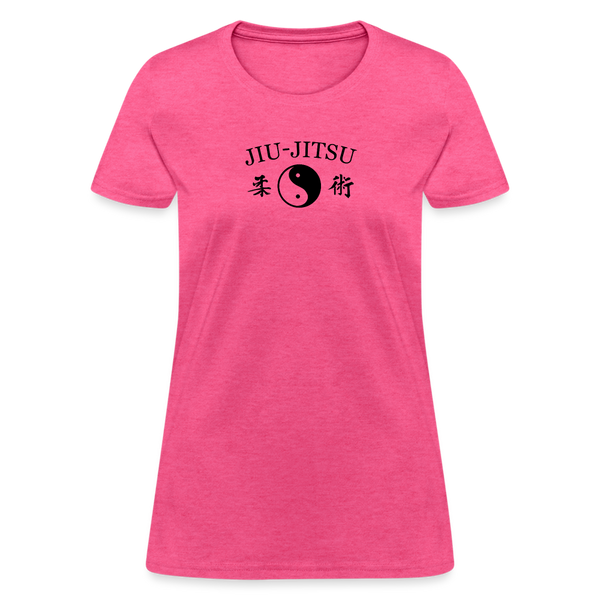 Jiu-Jitsu Yin and Yang Kanji Women's T-Shirt - heather pink