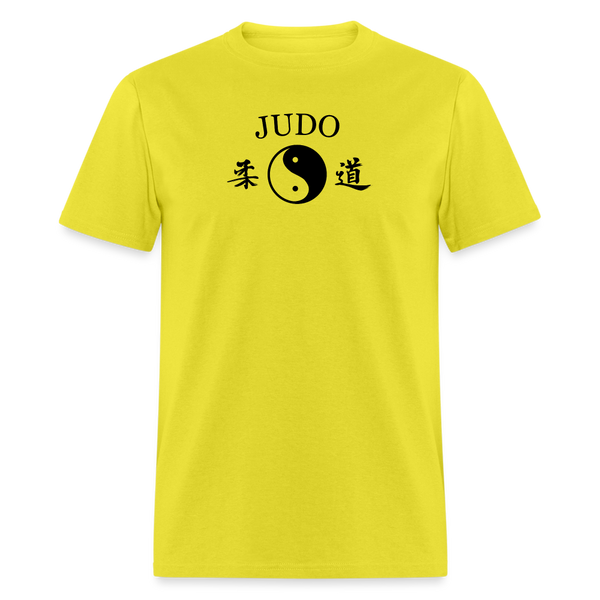 Judo Yin and Yang Kanji Men's T-Shirt - yellow