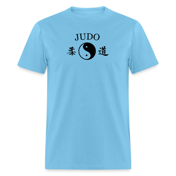 Judo Yin and Yang Kanji Men's T-Shirt - aquatic blue