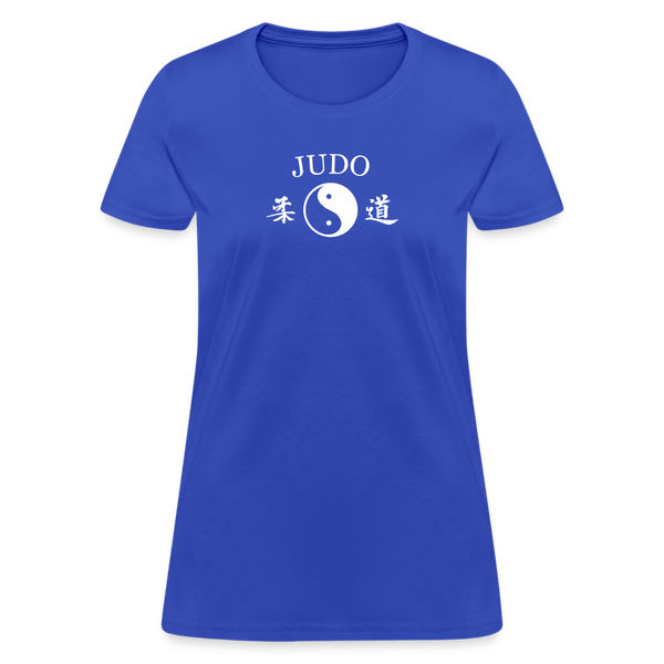 Judo Yin and Yang Kanji Women's T-Shirt - royal blue