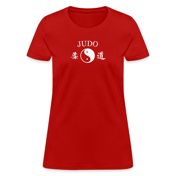 Judo Yin and Yang Kanji Women's T-Shirt - red