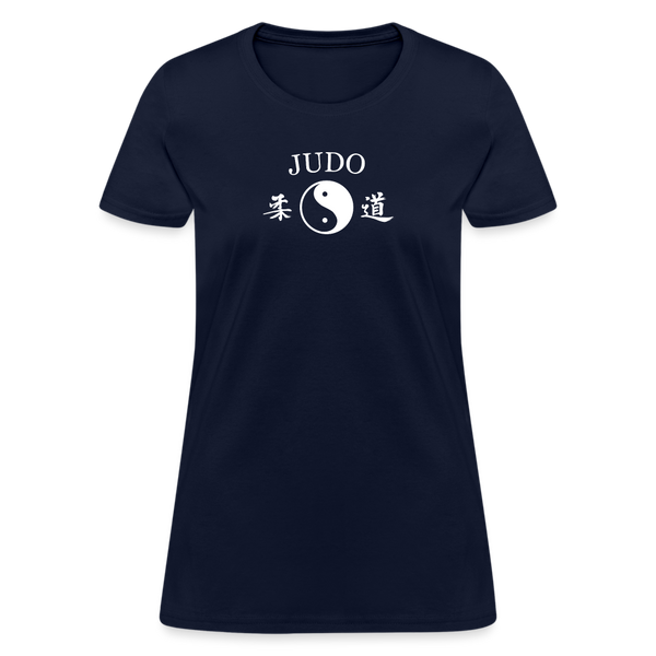 Judo Yin and Yang Kanji Women's T-Shirt - navy