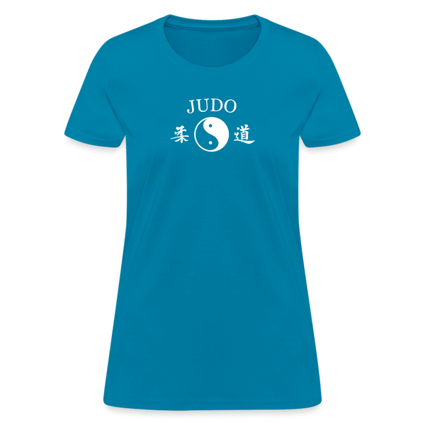 Judo Yin and Yang Kanji Women's T-Shirt - turquoise